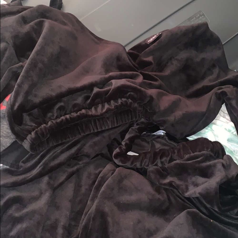 Naked wardrobe crop top pants suit